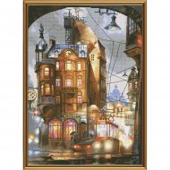 Набор для вышивания мулине НОВА СЛОБОДА арт.РЕ3331 Ночной город 25х35 см