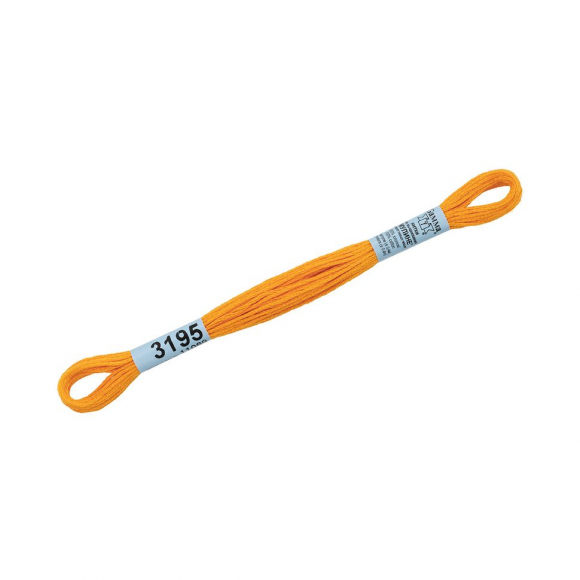 Нитки для вышивания Gamma мулине (3173-6115) 100% хлопок 24 x 8 м цв.3195 оранжевый