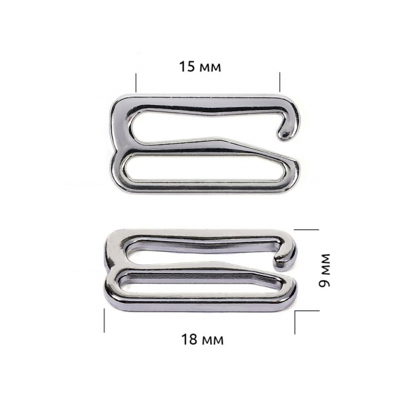Крючок для купальника металл TBY-915.SW 15мм, цв.никель, уп.1000шт Крючок для купальника металл TBY-915.SW 15мм, цв.никель, уп.1000шт