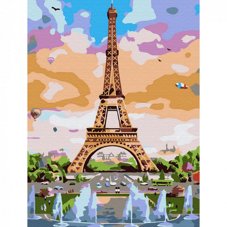 Картины по номерам Molly арт.KH0790 Эйфелева башня (16 цветов) 15х20 см