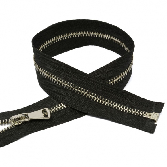 Молния MaxZipper мет. №5 никель шлиф.звено, 50 см цв.F322 черный уп.10шт
