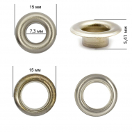 Люверсы латунь New Star №5 (? 7,3мм, h 5,41мм) цв. никель уп. 1000шт