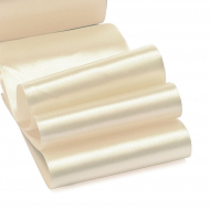 Лента атласная 75мм цв.3124 св.бежевый IDEAL уп.27,4 м