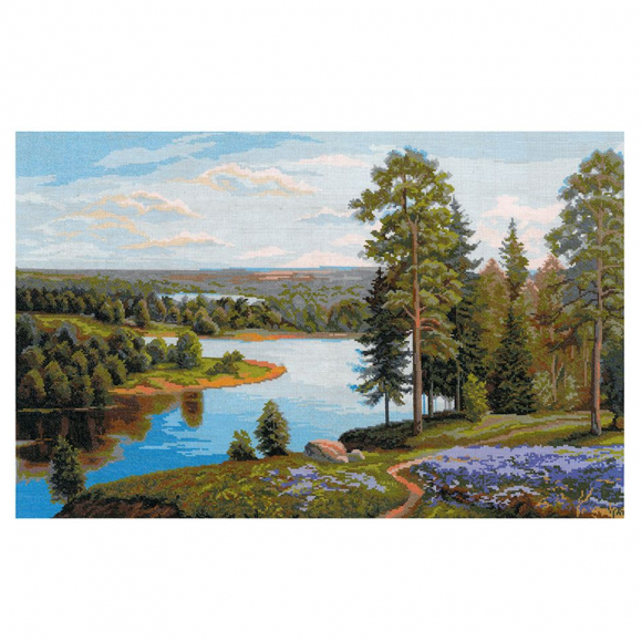 Набор для вышивания мулине НИТЕКС арт.0151 Над рекой 66х43 см