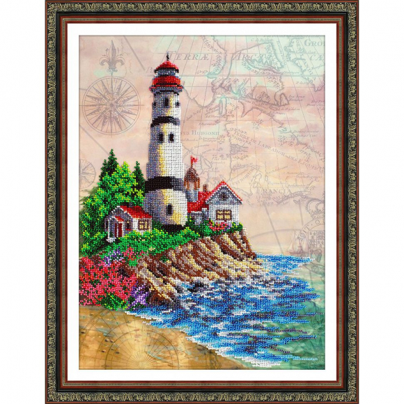 Набор для вышивания бисером ПАУТИНКА арт.Б-1497 Маяк 28х38 см
