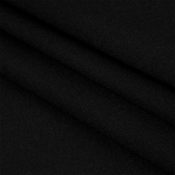 Ткань Джерси 380 г/м? 60% вискоза, 35% полиэстер, 5% спандекс шир.155 см арт.TBY.Jrs.380.12 цв.12 черный рул.25м