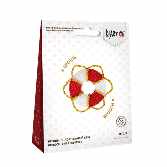 Набор для вышивания KLART арт. 10-024 Брошь. Спасательный круг 5,5х5,5 см