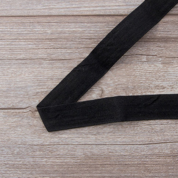 32155_Тесьма киперная хлопковая на блистере SAFISA, 25 мм, 2 м , цвет 01, черный