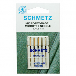 Иглы для бытовых швейных машин Schmetz микротекс (особо острые) 130/705H-M №100, уп.5 игл
