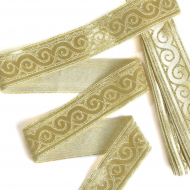 Лента отделочная жаккардовая арт.TBY.1904-4 шир.30мм цв.золото  уп.7,3 м