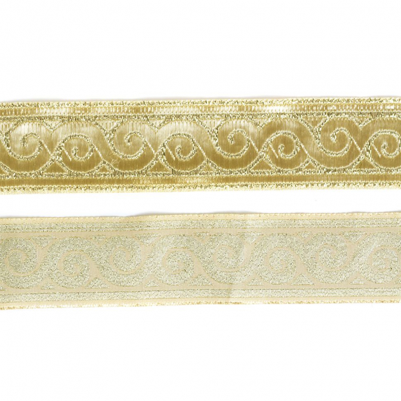 Лента отделочная жаккардовая арт.TBY.1904-4 шир.30мм цв.золото уп.7,3 м Лента отделочная жаккардовая арт.TBY.1904-4 шир.30мм цв.золото уп.7,3 м