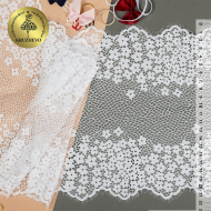 Кружево реснички KRUZHEVO арт.TBY 75226 шир.220мм цв.01 белый уп.3м