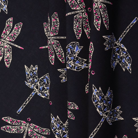 Ткань Штапель 105 г/м? 100% вискоза шир.145 см арт.Р.20542.01 цв.01 черный рул.45м