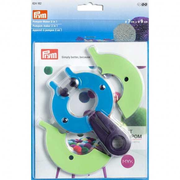 624182 PRYM Устройство для изготовления помпонов 2 в 1, размер L, пластик, многоцветный 624182 PRYM Устройство для изготовления помпонов 2 в 1, размер L, пластик, многоцветный