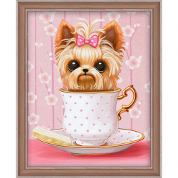 Набор для изготовления картин АЛМАЗНАЯ ЖИВОПИСЬ арт.АЖ.1542 Озорной щенок 20х25 см