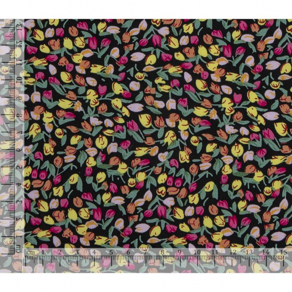 Ткань Штапель 105 г/м? 100% вискоза шир.145 см арт.Р.65994.03 черный рул.30м