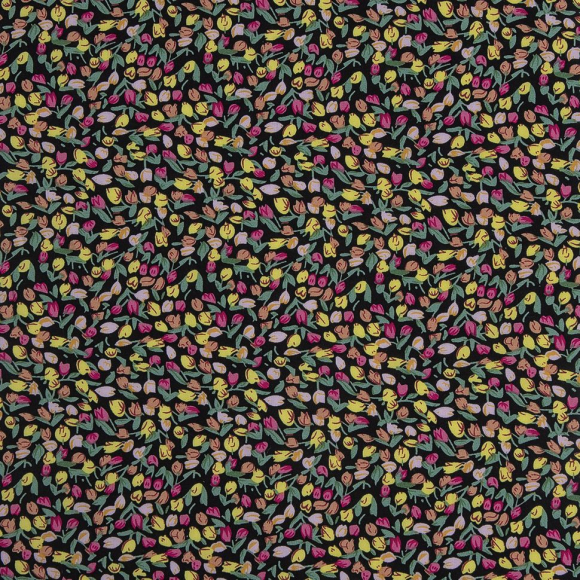 Ткань Штапель 105 г/м? 100% вискоза шир.145 см арт.Р.65994.03 черный рул.30м