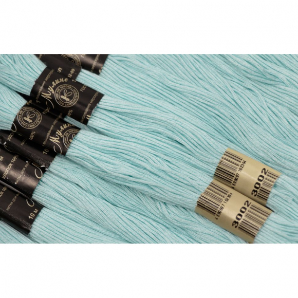 Нитки мулине цв.3002 бл.зеленый 12х10м С-Пб Нитки мулине цв.3002 бл.зеленый 12х10м С-Пб