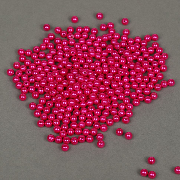 Бусины MAGIC 4 HOBBY круглые перламутр 6мм цв.014 малина уп.50г (483шт)