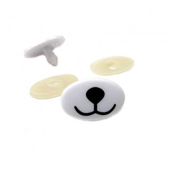 180400_Носик - ротик с фиксатором, 30 х 20 мм, в упакове 2 шт, цвет белый - черный