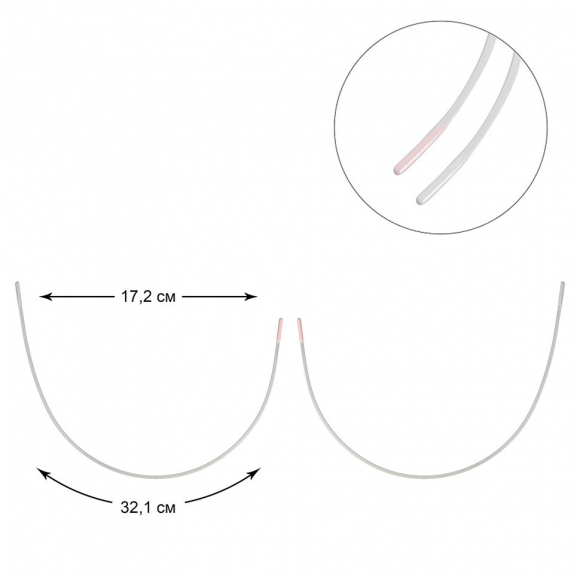 Косточки корсетные полукруг металл TBY-75418 17,2х32,1см уп.50шт