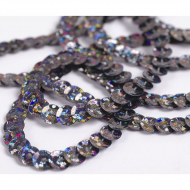 Пайетки на нитях 6мм Laser Bright арт.TBY-FLKU06-LB цв.A30 черный АВ уп.73.12м