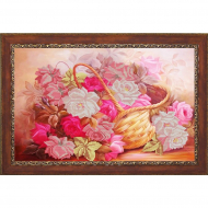 Рисунок на ткани (Бисер) КОНЁК арт. 9723 Корзина с розами 29х39 см
