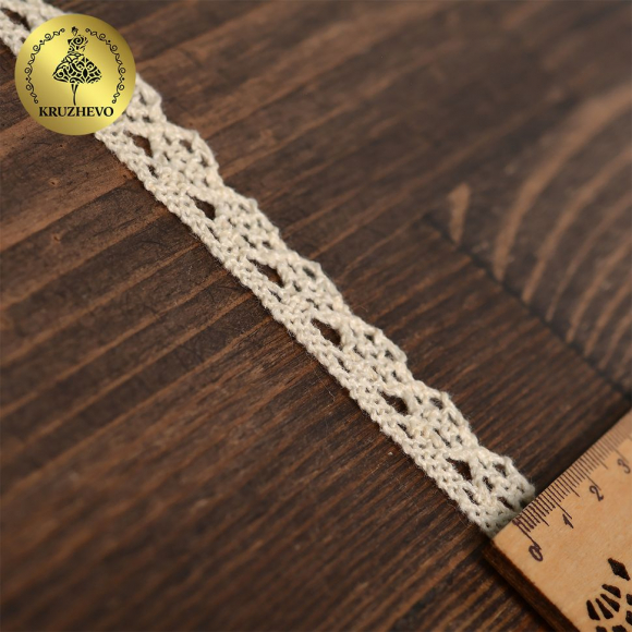 Тесьма вязаная KRUZHEVO 15мм TBY.5635 цв.01 натуральный уп.10м