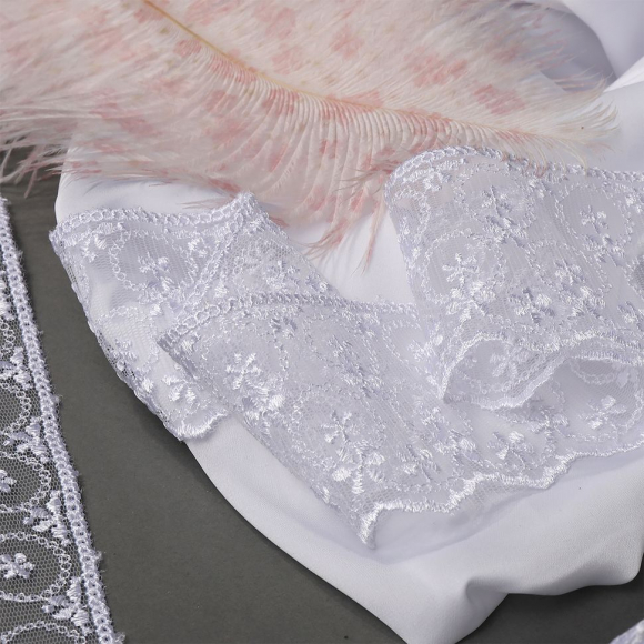 Кружево на сетке KRUZHEVO арт.TR.3818 шир.60мм цв.01 белый уп.9м