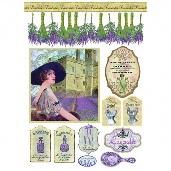 Бумага рисовая мини - формат "Лаванда"