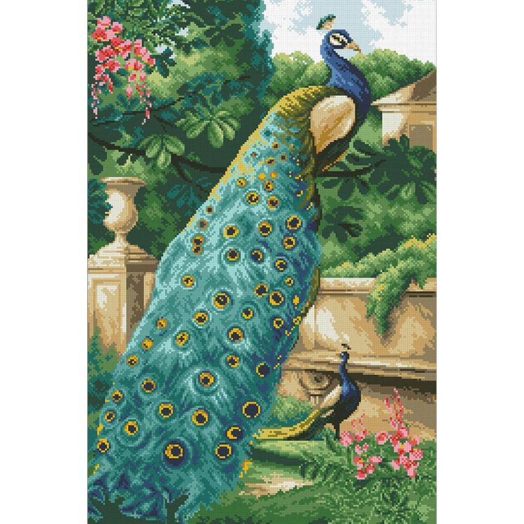 Набор Паутинка для изготовления картины со стразами арт.М326 Павлин 42х65 см