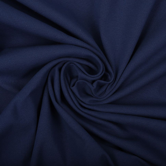 Ткань трикотаж Рибана с лайкрой 215г опененд 80-90см индиго 19-4030 уп.3м