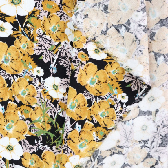 Ткань Штапель 150 г кв.м 100% вискоза шир.145 см арт.Р.27228.03 цв.03 черный уп.45м