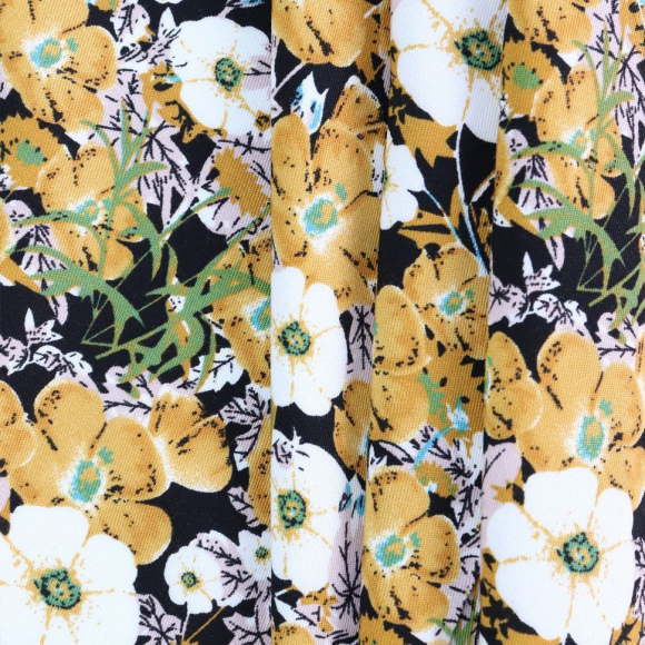 Ткань Штапель 150 г кв.м 100% вискоза шир.145 см арт.Р.27228.03 цв.03 черный уп.45м