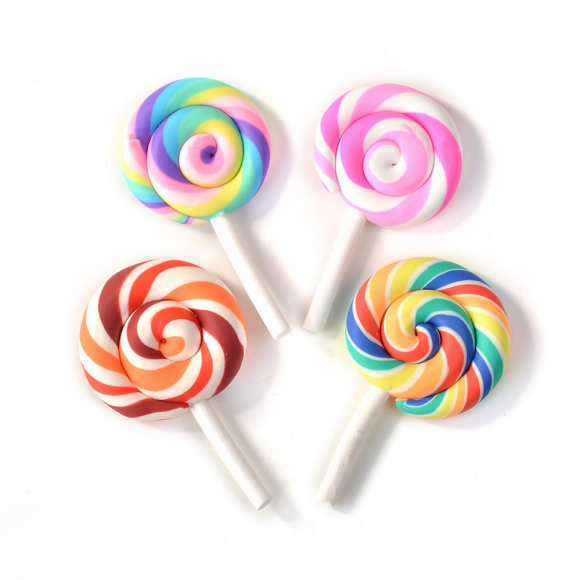 Конфета леденец арт.КЛ.16255 полимерная глина 2,5х4,5см, 4шт., ассорти