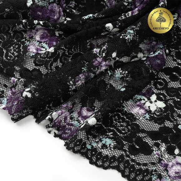Кружево-стрейч KRUZHEVO арт.TBY.OG53 шир.280мм цв.мульти уп.10м