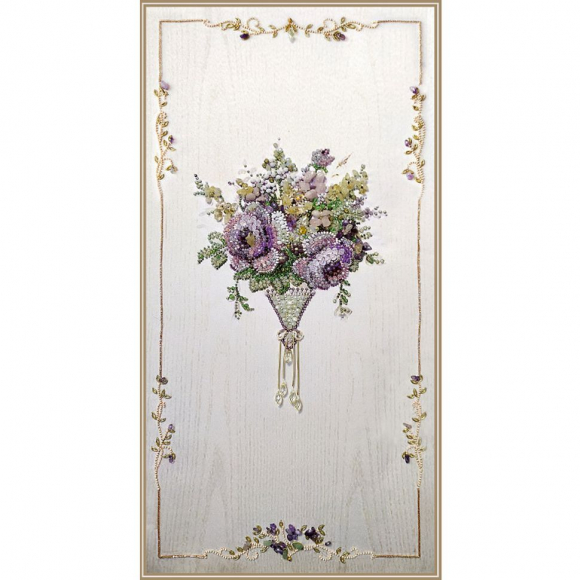 Набор для вышивания хрустальными бусинами ОБРАЗА В КАМЕНЬЯХ арт. 5546 Винтаж Violet Интерьерный 25х50 см