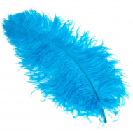 Перо страуса арт.S-400-4 40-45 см цв.голубой уп.5 шт.