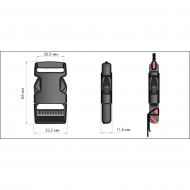 Фастекс 25мм FH25 цв.черный нагрузка 65 кг уп.100 шт