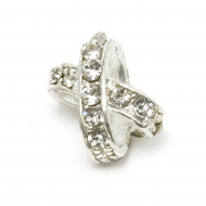 Украшения со стразами Tesoro Crystal арт.TS.XH630.02 цв.серебро 10 мм