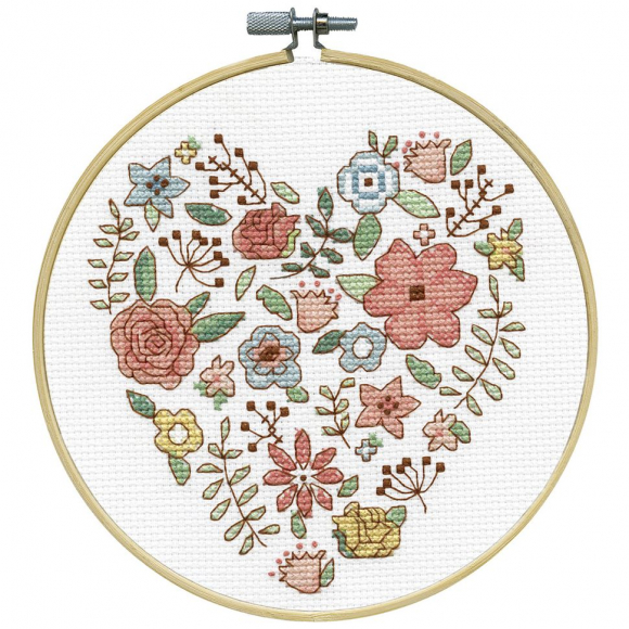 Набор для вышивания DESIGN WORKS арт.7081 Сердце из цветов
