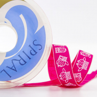 109348_Лента с рисунком SAFISA, 15 мм, 15 м, цвет 20, фуксия