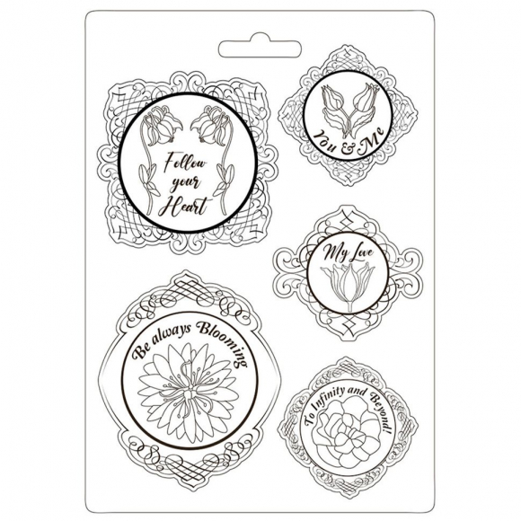 Форма для моделирования "Romantic Garden House frame with flowers"