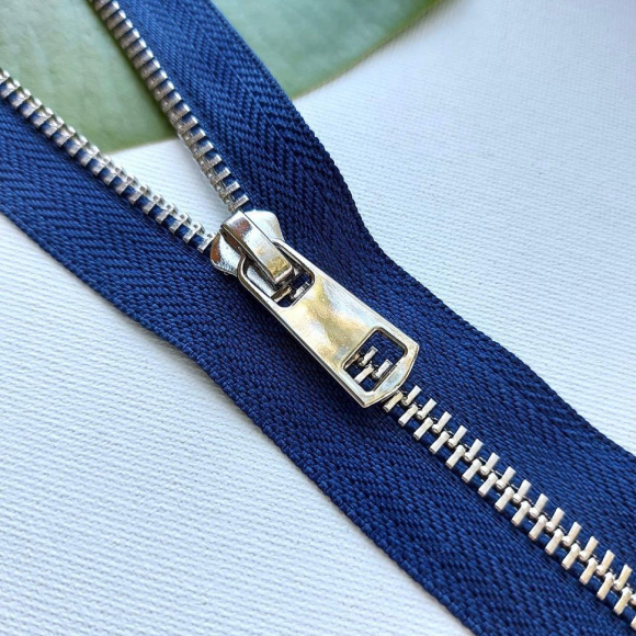 Молния мет. титан №5 никель н/р 18см D919 морской синий