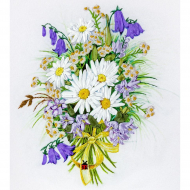Набор для вышивания PANNA Живая картина арт. JK-2012 Ромашки и колокольчики 25х19,5 см