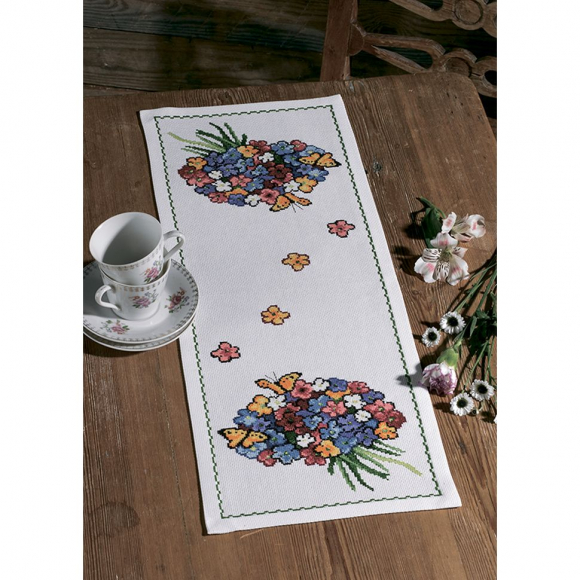 Набор для вышивания PERMIN арт.63-0435 Дорожка Цветы 23х60 см
