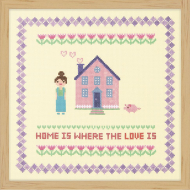 Набор для вышивания крестом XIU CRAFTS арт.2870705 Розовая мансарда 25х25 см