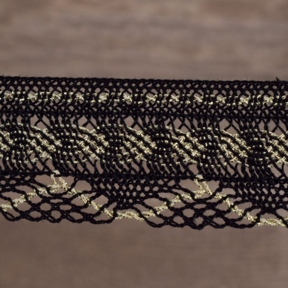 Кружево, 34 мм, цвет черный