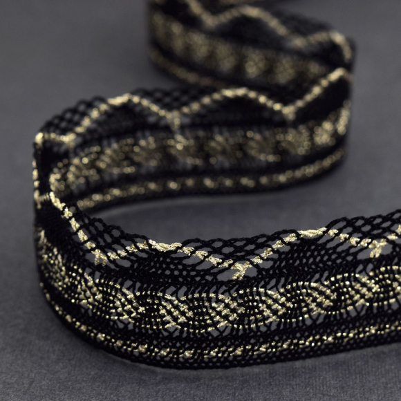 Кружево, 34 мм, цвет черный