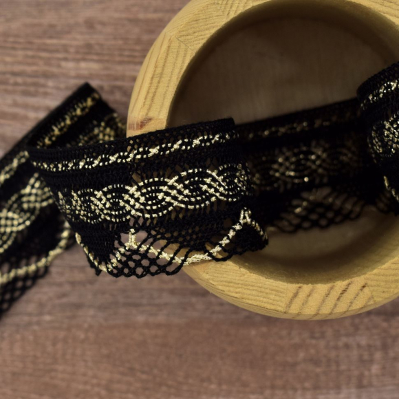 Кружево, 34 мм, цвет черный